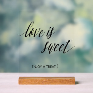 Señal Acrílica Amor es dulce Boda