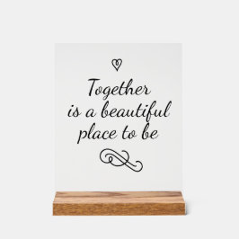 Señal Acrílica Amor Romántico Caligrafía Unión Boda