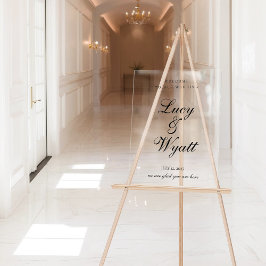 Señal Acrílica Ampersand Scripty Rótulo de Boda blanco y negro
