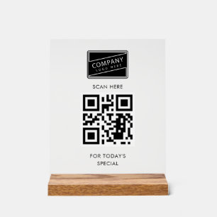 Señal Acrílica Añadir el código QR y el menú del logotipo comerci