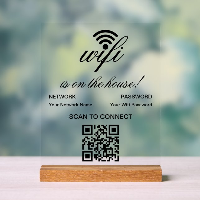Señal Acrílica Análisis de Internet Wifi de código QR personaliza (Neutral )