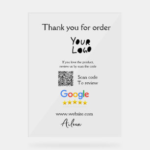Señal Acrílica Análisis del código QR del sitio web del logotipo