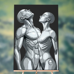 Señal Acrílica Android Union:Cyborg Couple Large Acrylic Wall Art