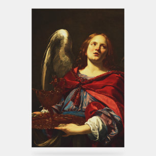 Señal Acrílica Ángel sosteniendo el recipiente y la toalla