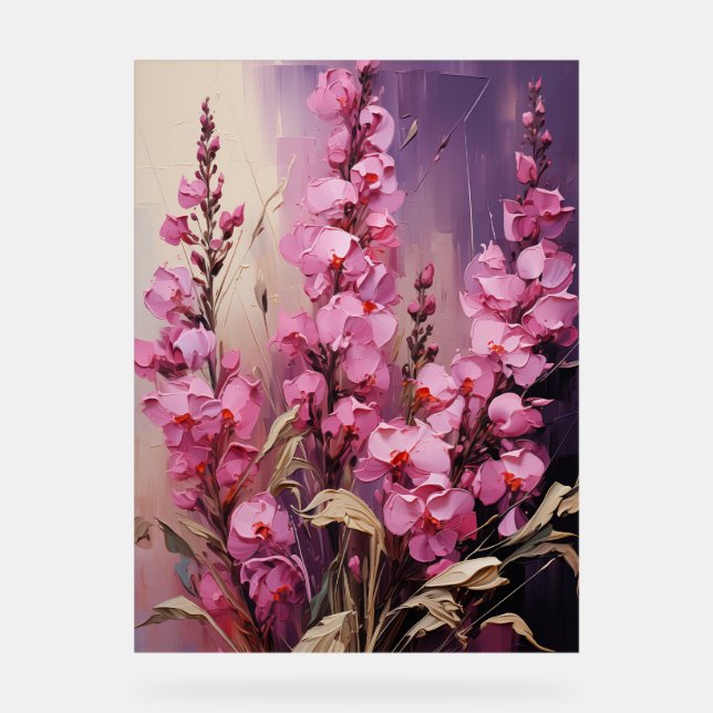 Señal Acrílica Angelonia - Floral Impasto (Anverso)