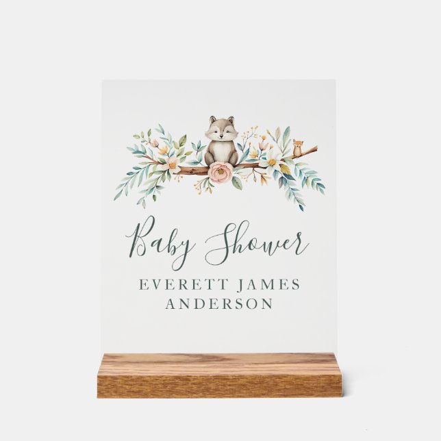 Señal Acrílica Animales Acuarela del Bosque (Anverso)