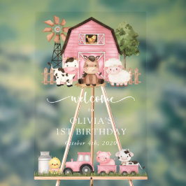 Señal Acrílica Animales de granja, Animales lindos, Bienvenida al