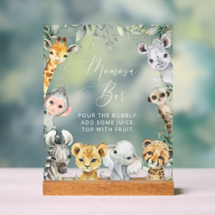 Señal Acrílica Animales de la jungla, Safari, Salvaje, Bar Momosa