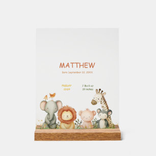 Señal Acrílica Animales para bebés