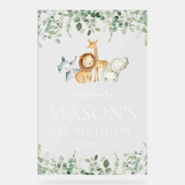 Señal Acrílica Animales Safari, jungla, salvaje, bienvenida de cu