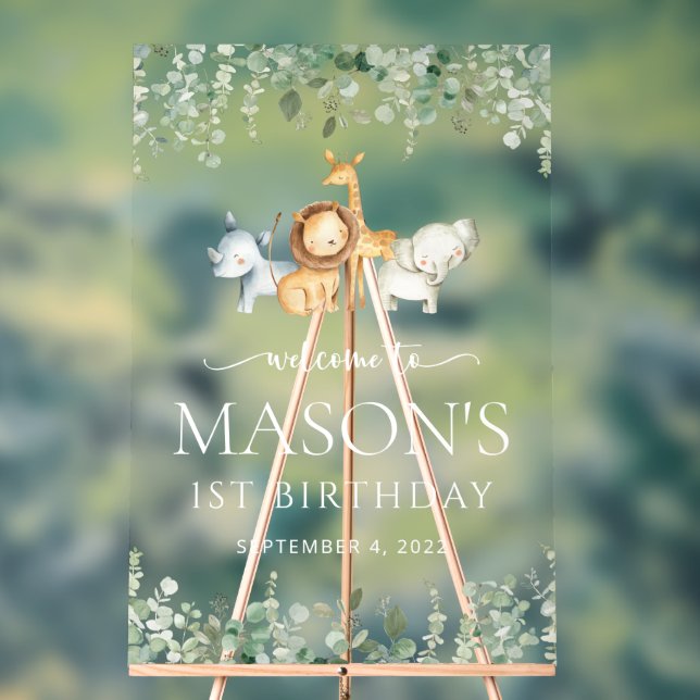 Señal Acrílica Animales Safari, jungla, salvaje, bienvenida de cu (Neutral )