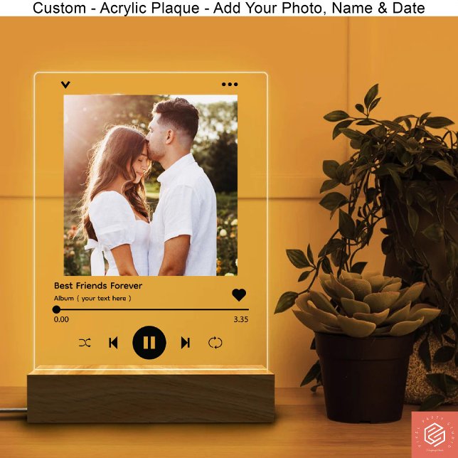 Señal Acrílica Aniversario del Boda de música de álbum de fotos m (Modern Photo Album Music Wedding Anniversary Acrylic Sign)