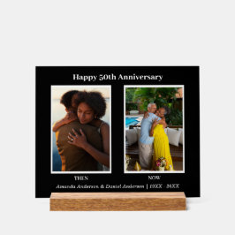 Señal Acrílica Aniversario del Collage de fotos negro y blanco de