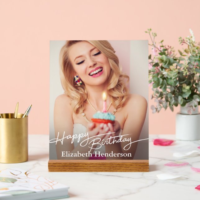 Señal Acrílica Aniversario feliz moderno simple (Boda)