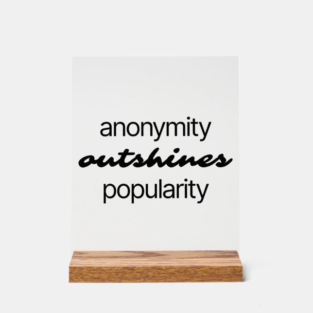 Señal Acrílica Anonimato Rótulo acrílico (Anverso)
