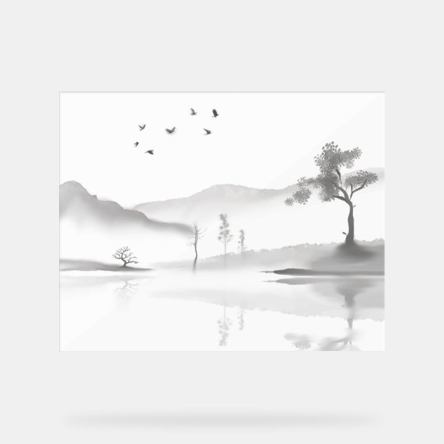 Señal Acrílica Antecedentes del paisaje japonés (Anverso)