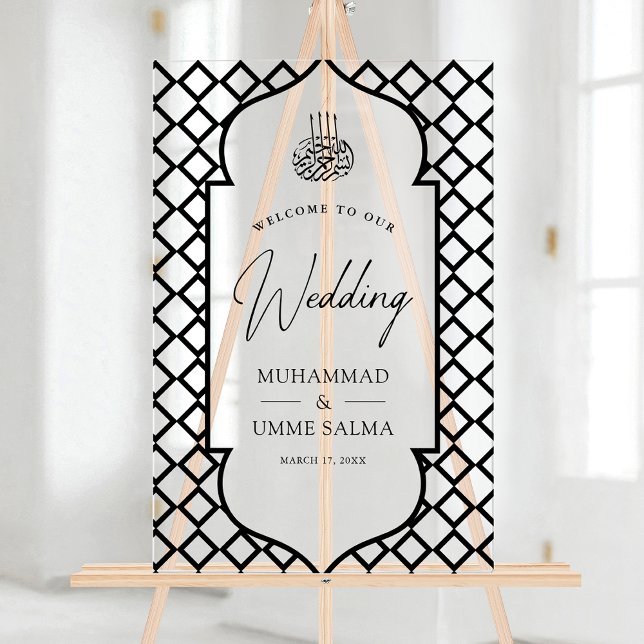 Señal Acrílica Antique Frame Black Muslim Wedding Welcome (Subido por el creador)