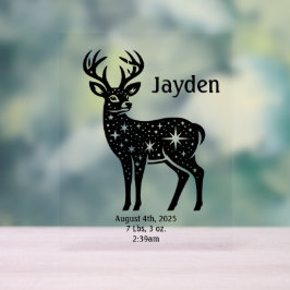 Señal Acrílica Anuncio de nacimiento de Starry Deer