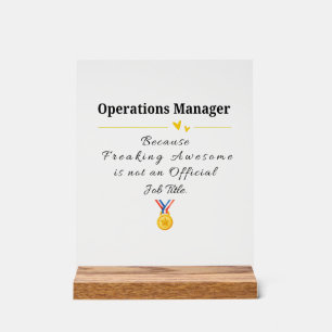 Señal Acrílica Apreciación divertida de Operations Manager