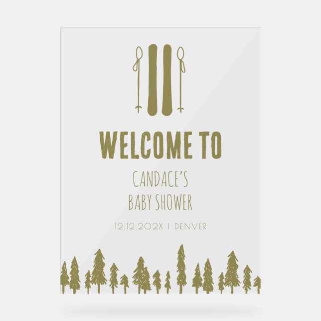Señal Acrílica Apres Ski Winter Tema Invierno Bienvenidos a Baby  (Anverso)