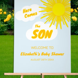 Señal Acrílica Aquí viene el hijo Baby Shower