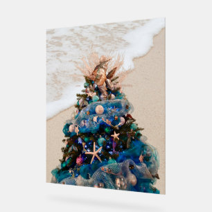 Señal Acrílica Árbol de feriados tropical de playa para Navidades