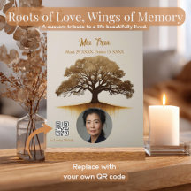 Árbol de la Vida Código QR Escaneable Memorial Acr