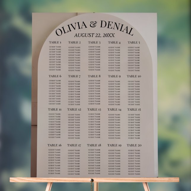 Señal Acrílica Arch Neutral Luxe Wedding Seating Chart (Neutral )