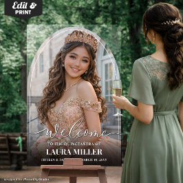 Señal Acrílica Arco Acrílico Personalizado para Quinceañera con B