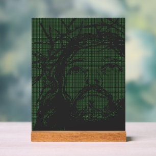 Señal Acrílica Arte ASCII Jesús Corona de Espinas Juan 19:30