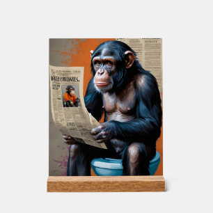 Señal Acrílica Arte chimpancé real Chimpancé de arte pop Realista