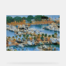 Señal Acrílica Arte colorido de pared de marina costera Barcos de