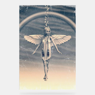 Señal Acrílica Arte de arcoíris del ángel de la guarda vintage