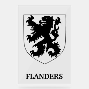 Señal Acrílica Arte de diseño gráfico del león de Flandes