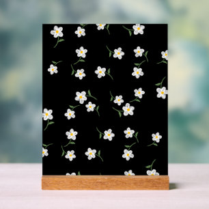 Señal Acrílica Arte de impresión botánico de Daisy de medianoche