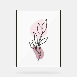 Señal Acrílica Arte de línea de flores