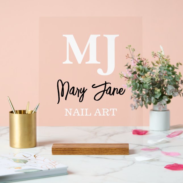 Señal Acrílica Arte de uñas elegante (Boda)