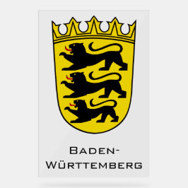 Señal Acrílica Arte del Gran Escudo de Armas del Estado de Baden-