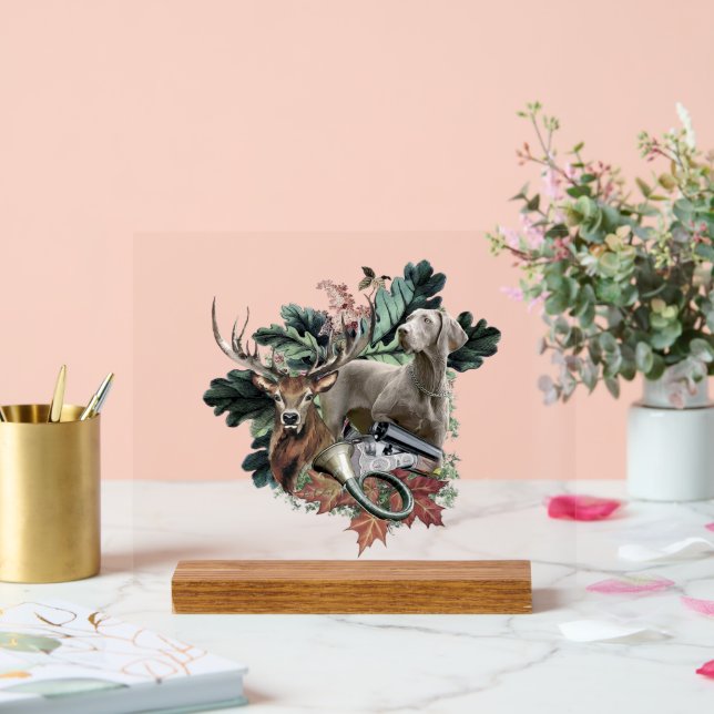 Señal Acrílica Arte Weimaraner (Boda)