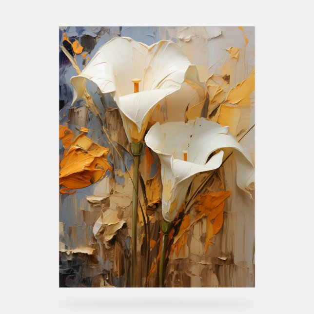 Señal Acrílica Arum Lily - Impasto Floral (Anverso)