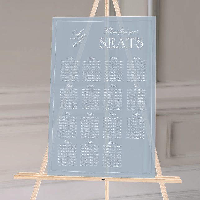 Señal Acrílica Asiento moderno con Boda de guiones de monograma a (Wedding Seating Chart!
)