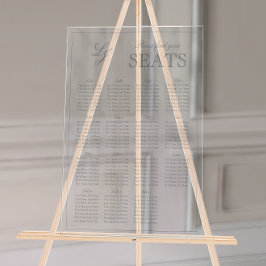 Señal Acrílica Asiento moderno con Boda de guiones de monograma a