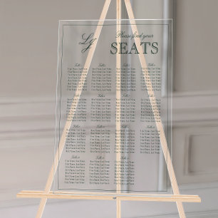 Señal Acrílica Asiento moderno de Boda con guión de monograma ver