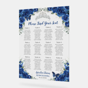 Señal Acrílica Asiento Quinceañera Royal Floral Silver