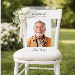 Señal Acrílica Asiento Reservado - Foto de Boda Memorial