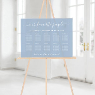 Señal Acrílica Asientos de boda Chic 10 Mesa Dusty Blue