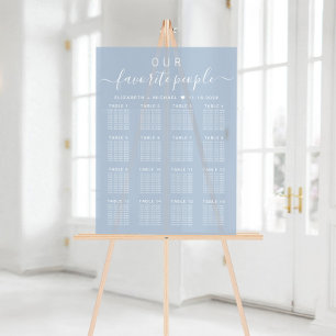Señal Acrílica Asientos de boda Chic 16 Mesa Azul Polvoriento Hel