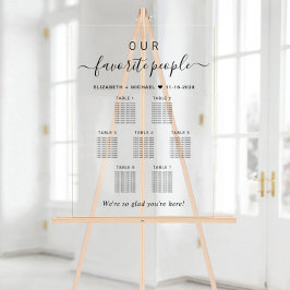 Señal Acrílica Asientos de mesa de nuestro Boda favorito 7
