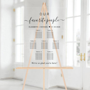 Señal Acrílica Asientos de mesa de nuestro Boda favorito 7