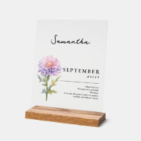 Aster de Flores en el Mes de Nacimiento Personaliz